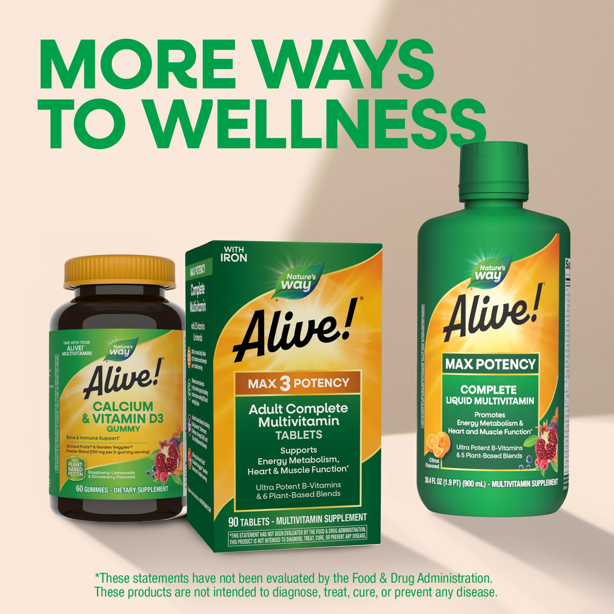 Nature's Way Alive! Max3 Multivitamine avec des ingrédients naturels