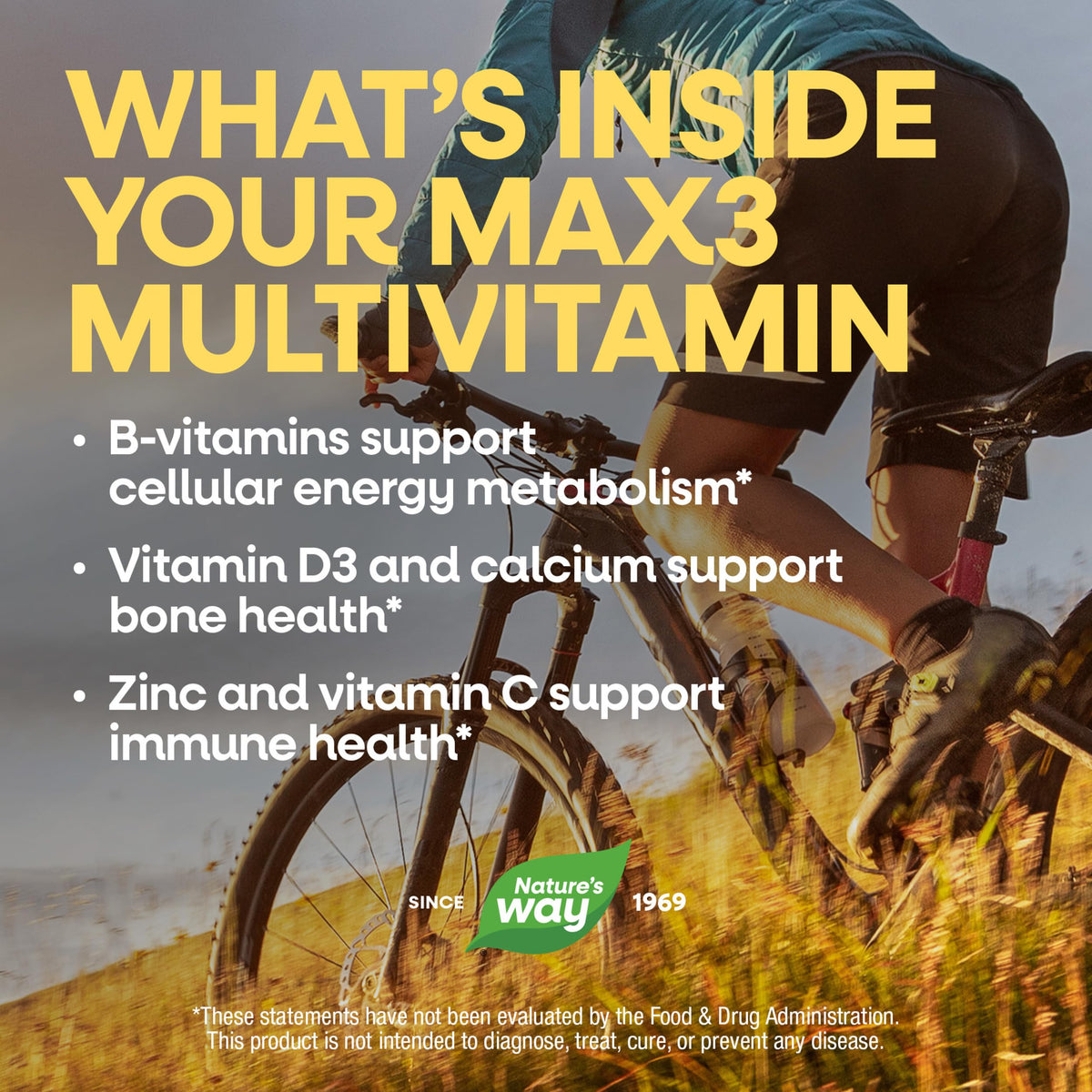 Nature's Way Alive! Max3 Multivitamine avec étiquette détaillée