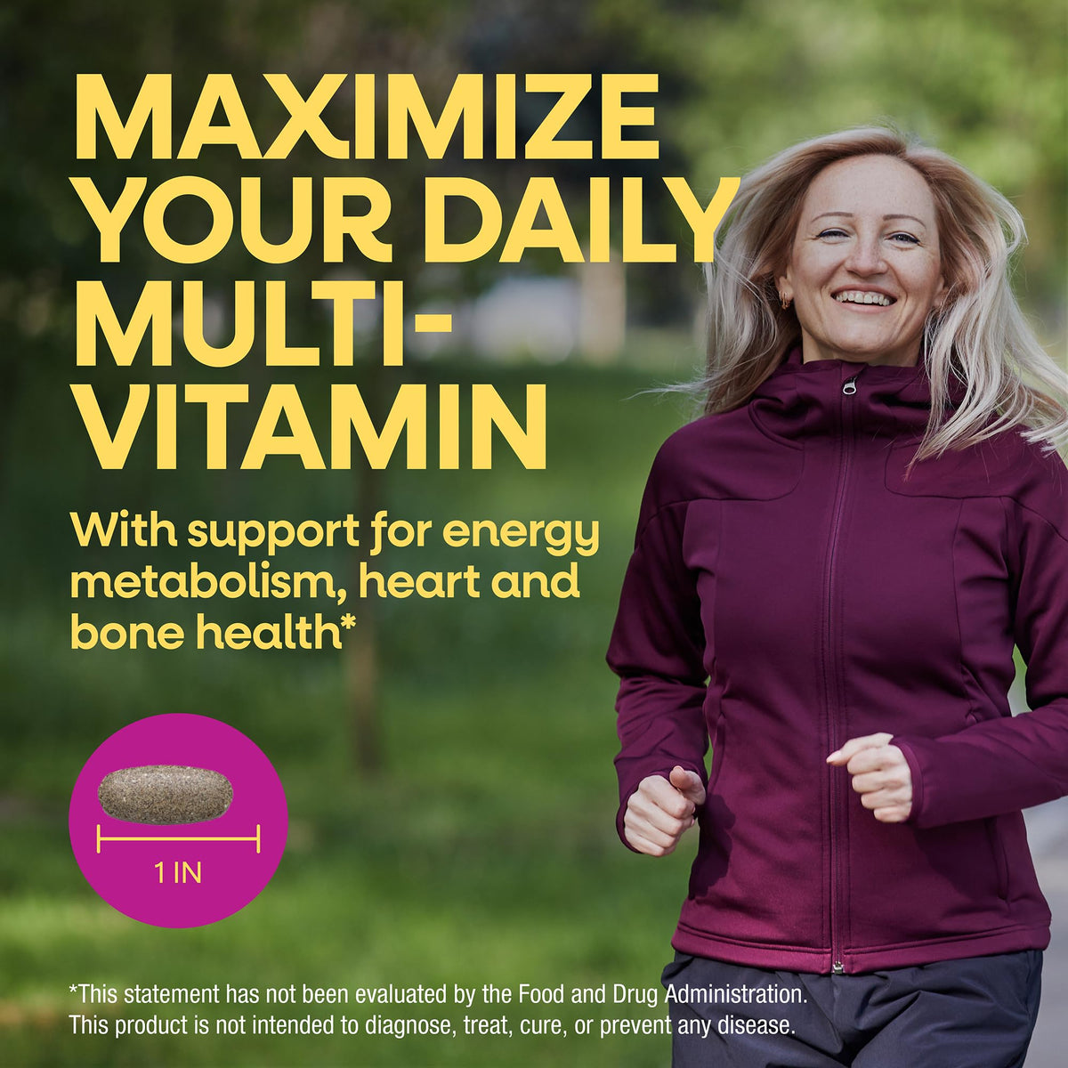 Nature's Way Alive! Max3 Potency Women's Complete Multivitamin, comprimés à côté de l'emballage