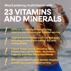 Nature's Way Alive! Max3 Potency Women's Complete Multivitamin, vue de l'arrière de l'emballage