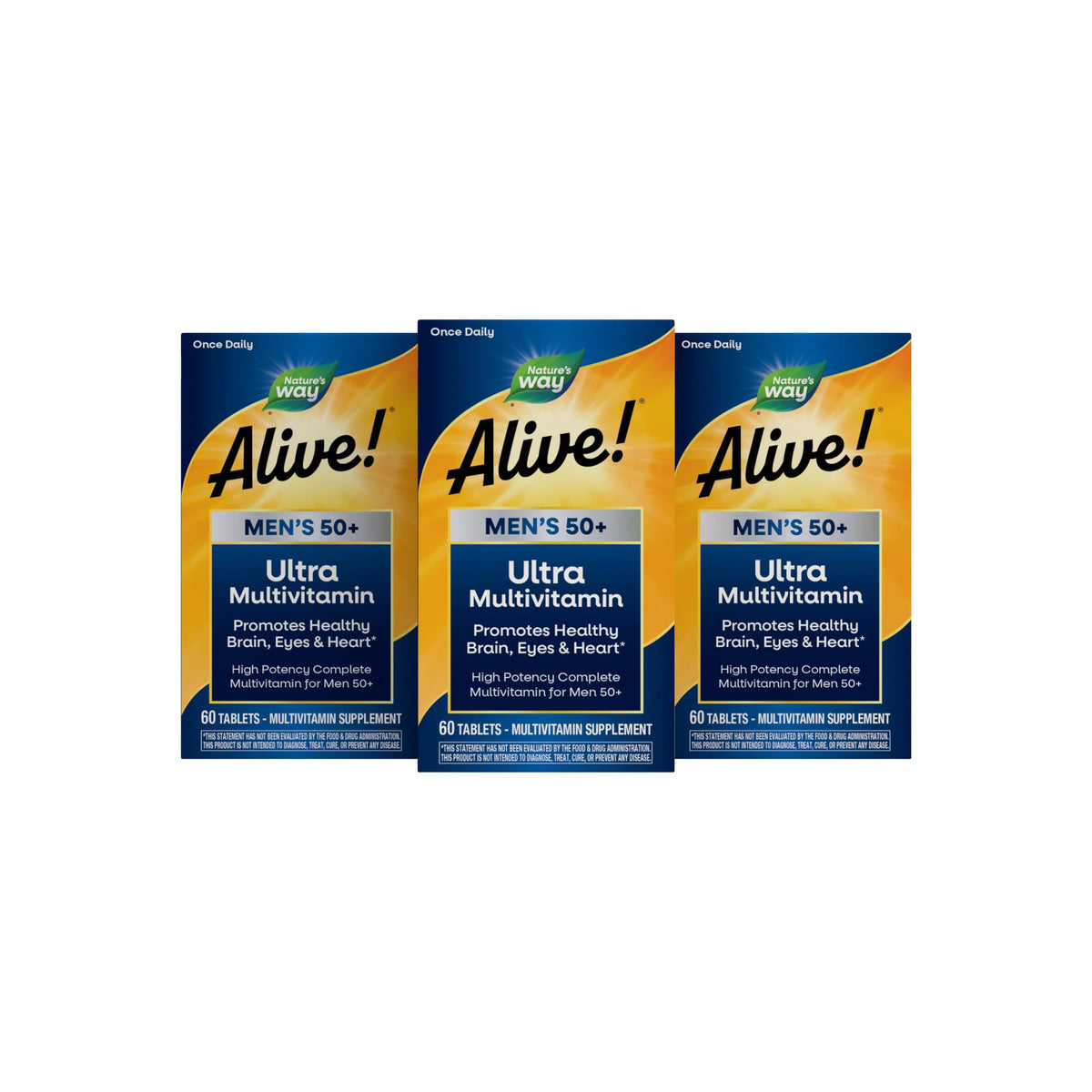 Nature's Way Alive! Men's 50 Plus Ultra Multivitamin, 60 comprimés, packaging avant
