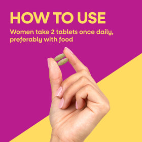 Nature's Way Alive! Multivitamines Femmes 50+ comprimés sur une table