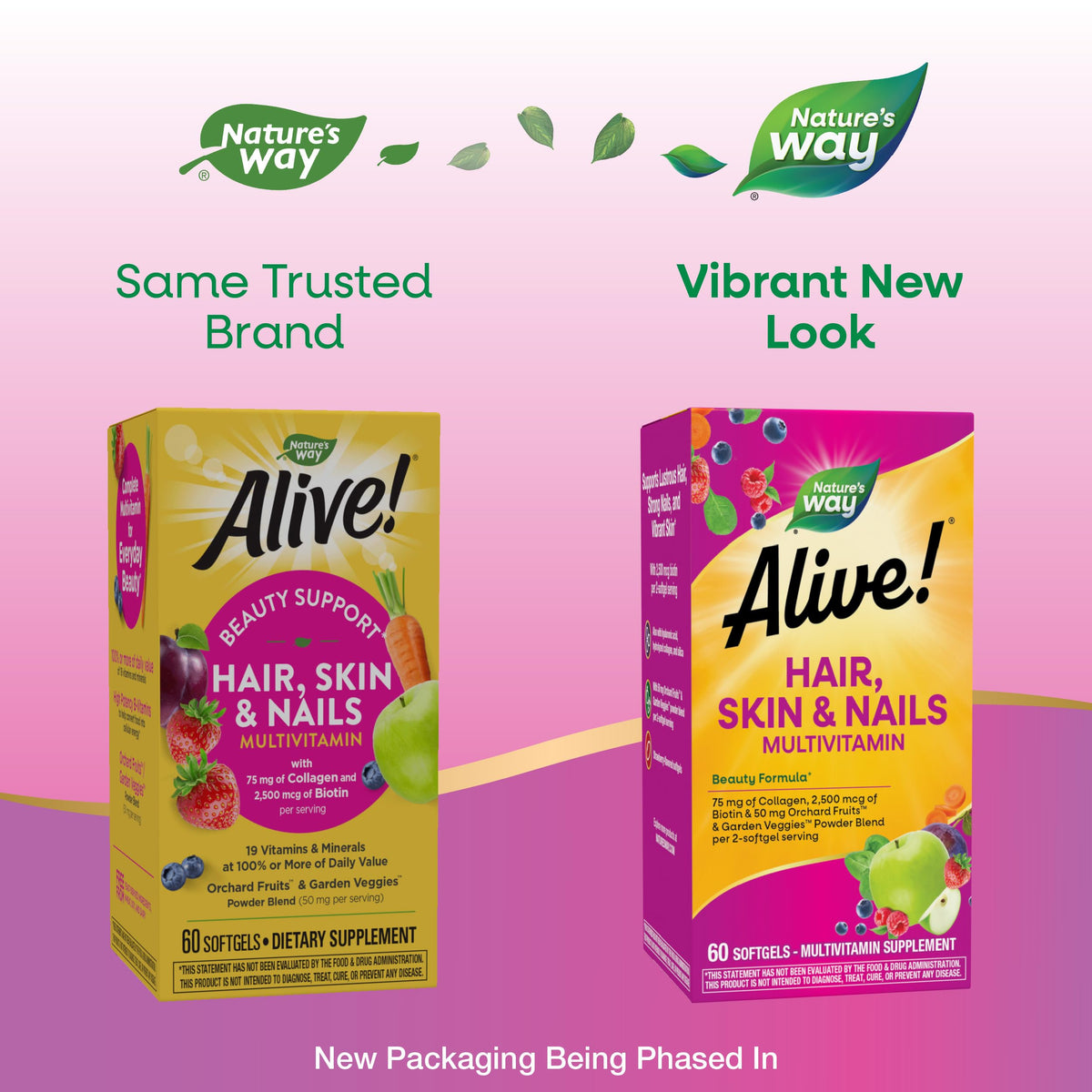 Nature's Way Alive! Multivitamines gélules arrière avec étiquette