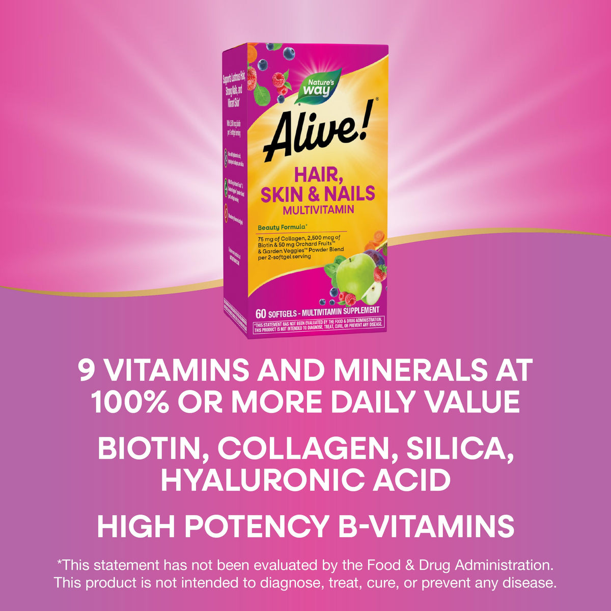 Nature's Way Alive! Multivitamines gélules ouvertes montrant le contenu