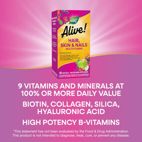 Nature's Way Alive! Multivitamines gélules ouvertes montrant le contenu