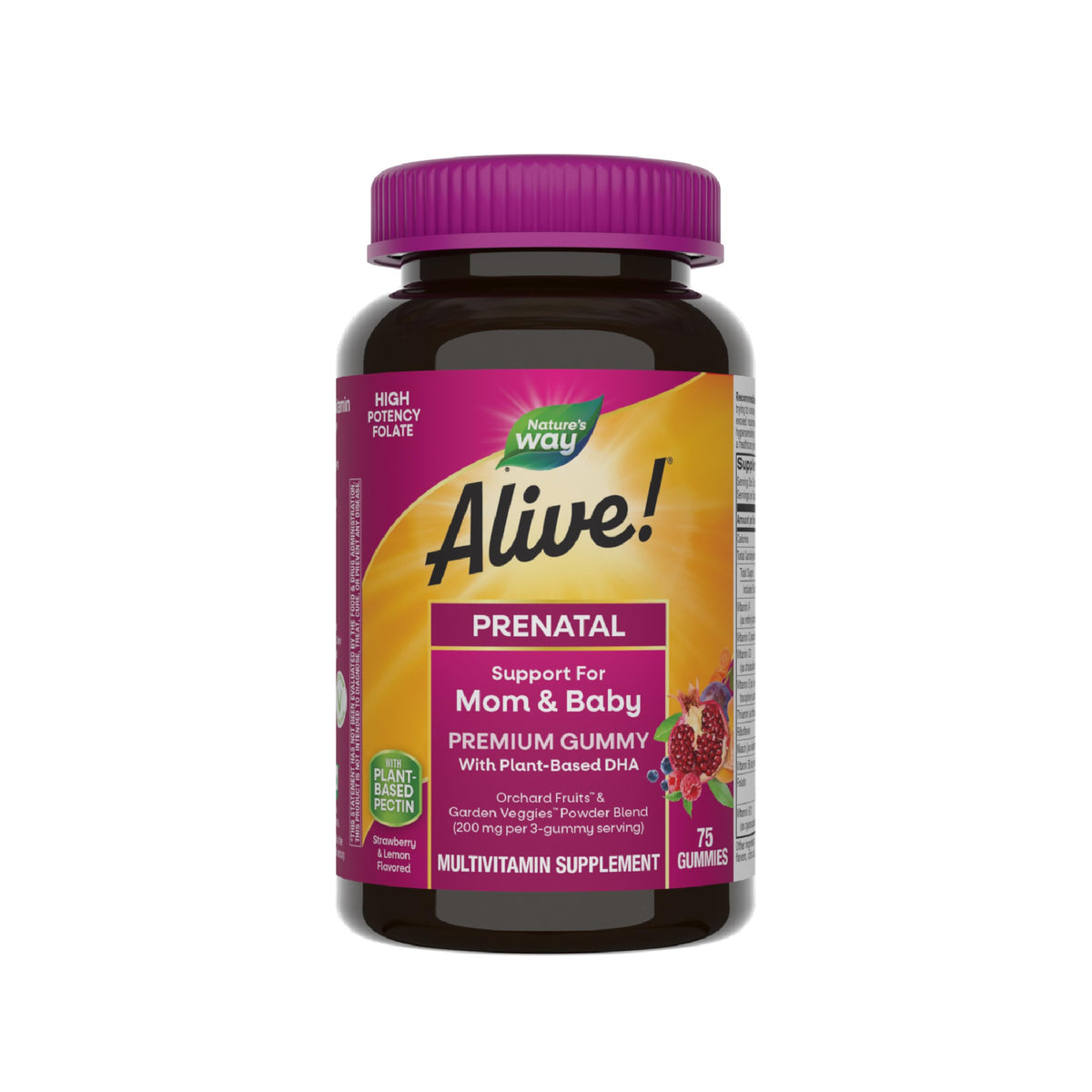 Nature's Way Alive! Multivitamines Prénatales Gélifiées, avant, étiquette visible