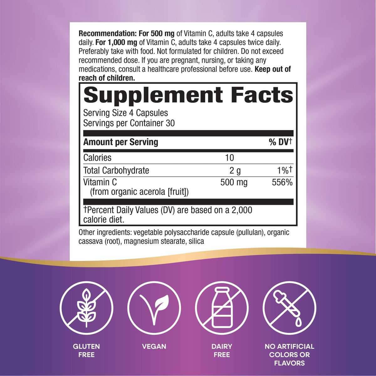 Nature's Way Alive! Vitamine C 120 capsules avec étiquette visible