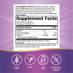 Nature's Way Alive! Vitamine C 120 capsules avec étiquette visible