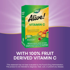 Nature's Way Alive! Vitamine C capsules ouvertes avec cerises acerola