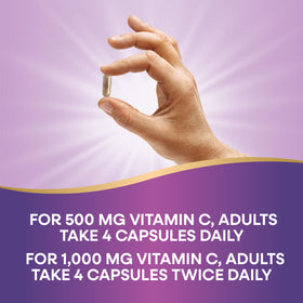 Nature's Way Alive! Vitamine C capsules sur une table en bois