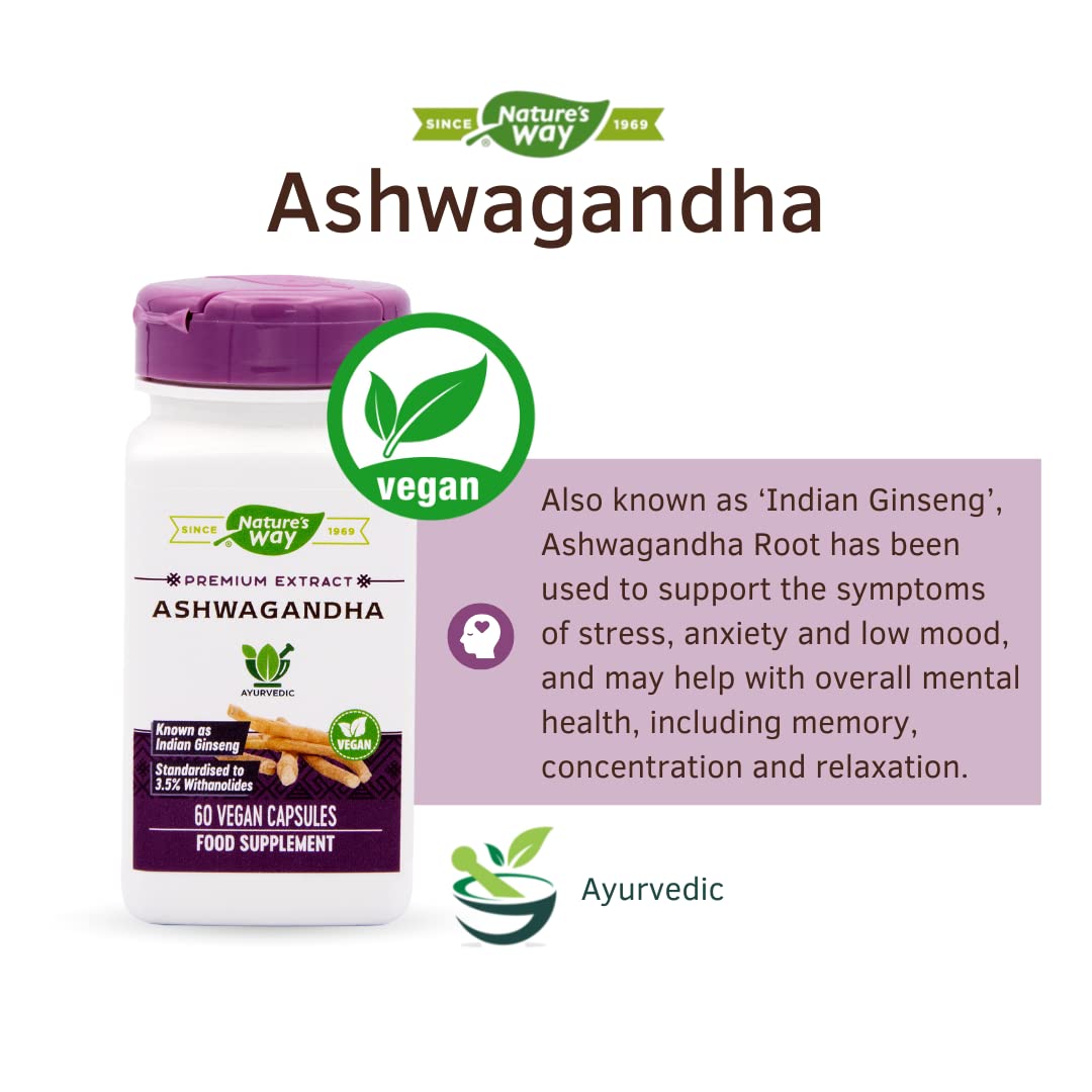 Nature's Way Ashwagandha 60 gélules, vue arrière