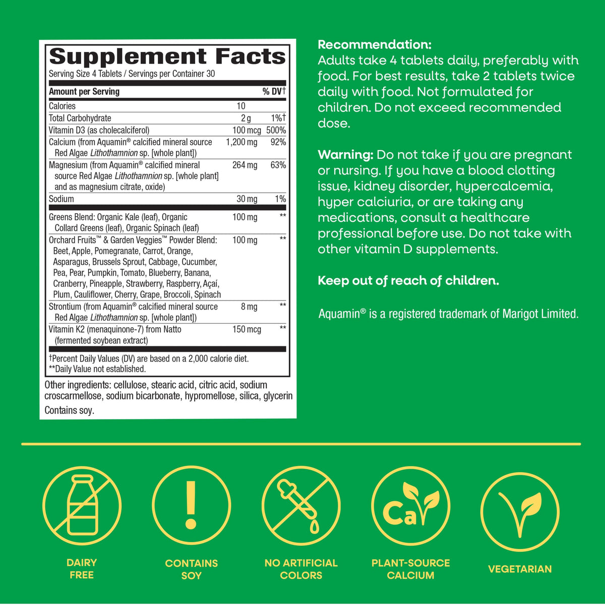 Nature's Way Calcium 1 200 mg 120 tablettes dans un bol