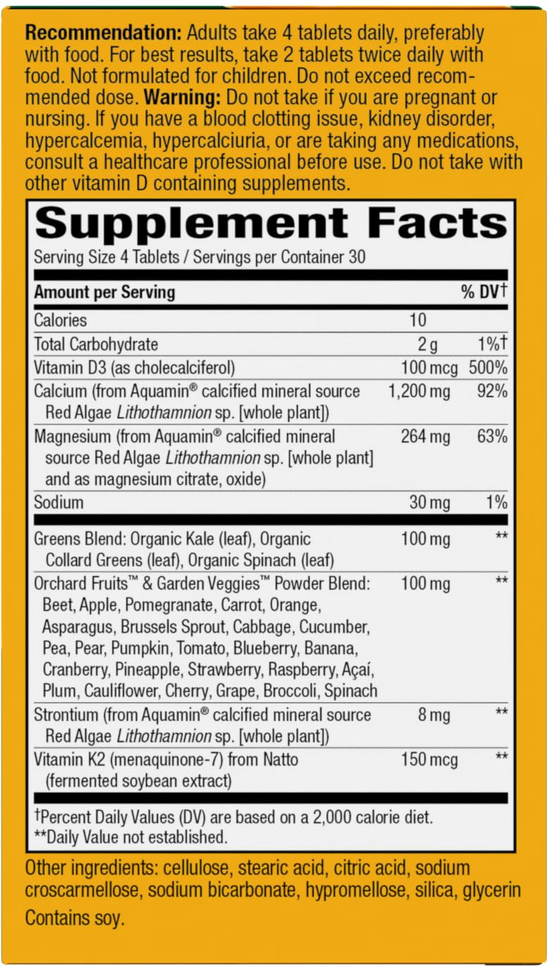 Nature's Way Calcium 1 200 mg 120 tablettes prises avec un verre d'eau