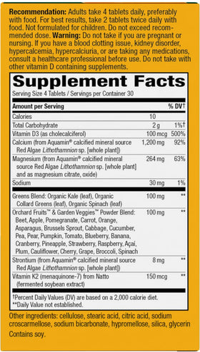 Nature's Way Calcium 1 200 mg 120 tablettes prises avec un verre d'eau
