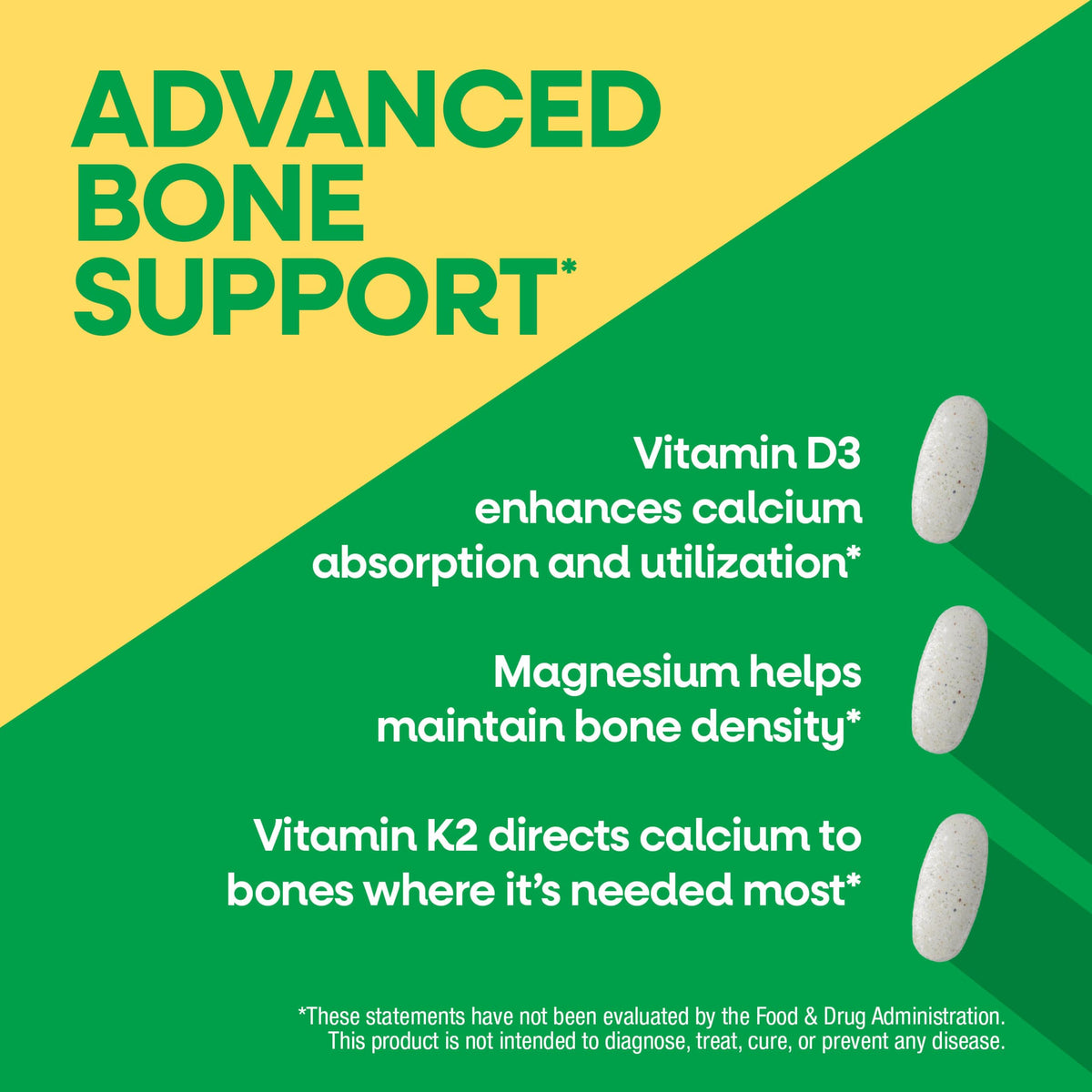 Nature's Way Calcium 1 200 mg 4 tablettes sur une surface