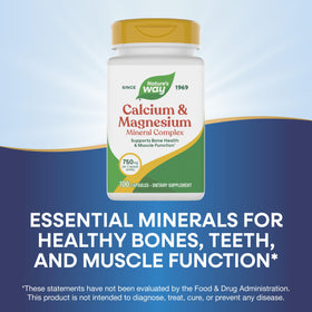 Nature's Way Calcium & Magnésium Complex 750 mg 100 capsules en main
