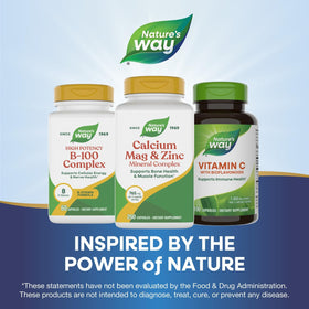 Nature's Way Calcium, Magnésium et Zinc capsules ouvertes