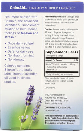 Nature's Way Calmaid 30 CT côté de la boîte