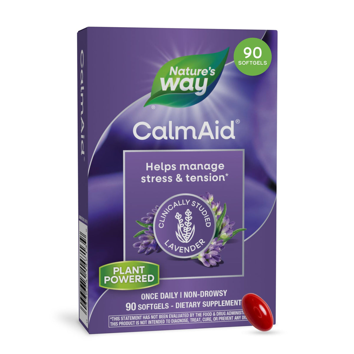 Nature's Way CalmAid Huile de Lavande 90 softgels vue de face