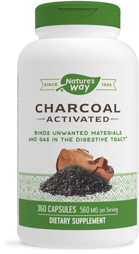 Nature's Way Charbon Actif 560mg 360 capsules vue de face