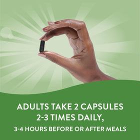 Nature's Way Charbon Actif 560mg capsules avec des coques de noix de coco