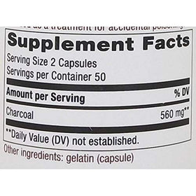 Nature's Way Charbon Actif Hi Po capsules ouvertes