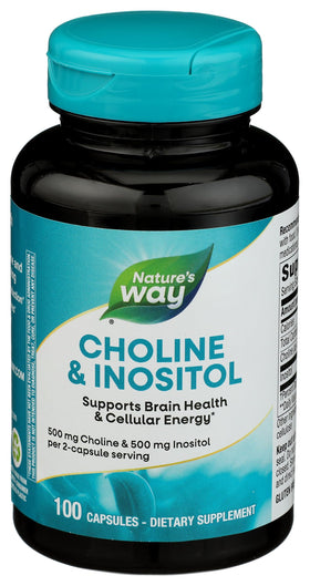 Nature's Way Choline & Inositol 1000 mg capsules front view