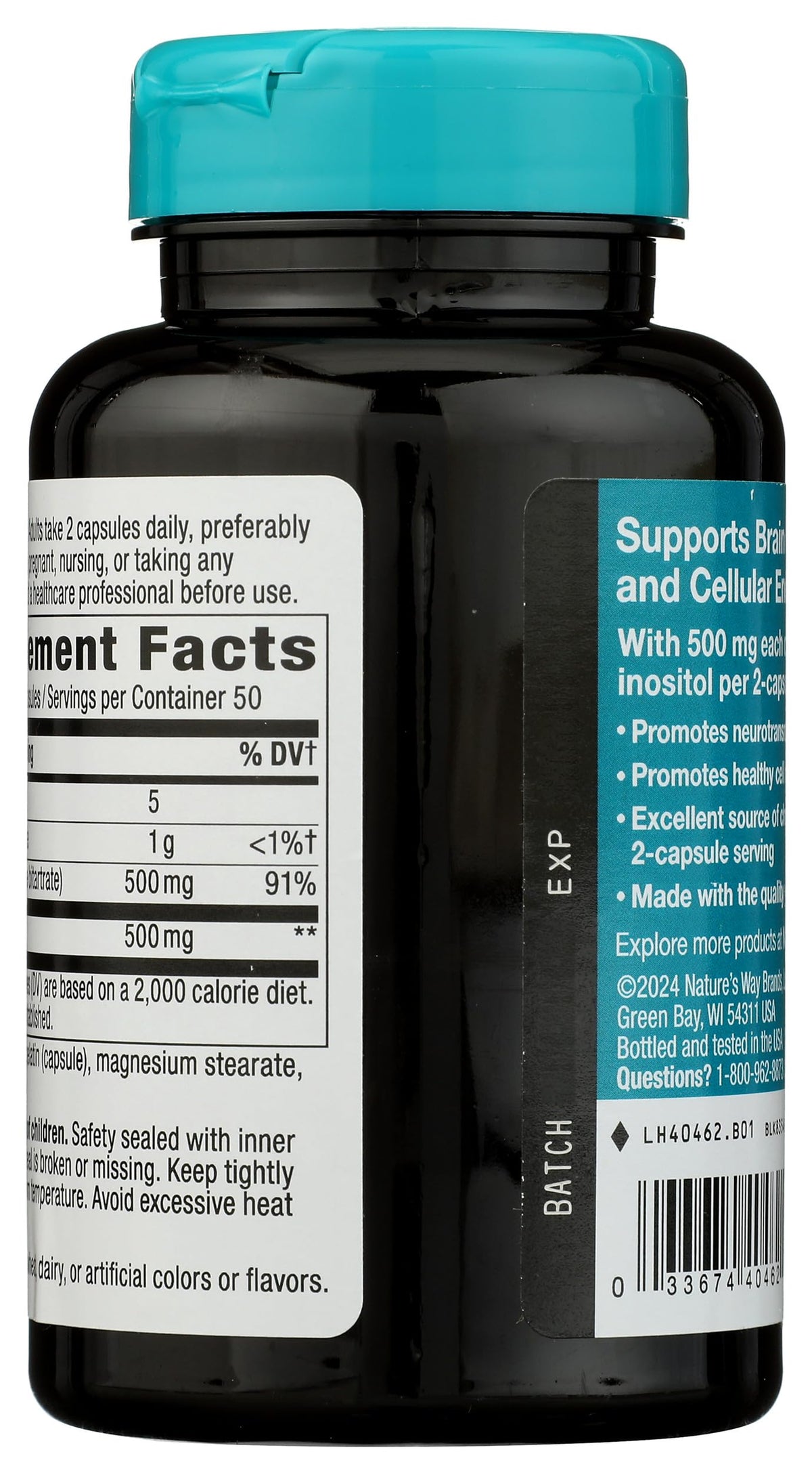 Nature's Way Choline & Inositol bottle side view