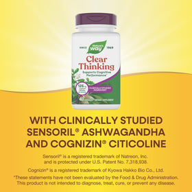 Nature's Way Clear Thinking capsules on a table