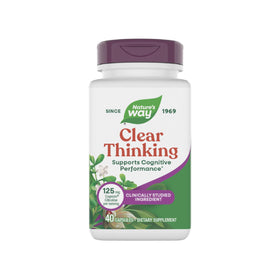 Nature's Way Clear Thinking Nootropic Capsules 40 ct front view