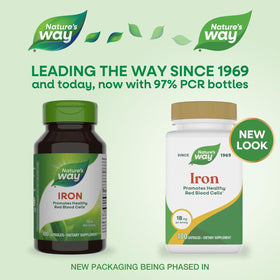Nature's Way Complément de Fer 18 mg gélules, vue arrière de l'emballage