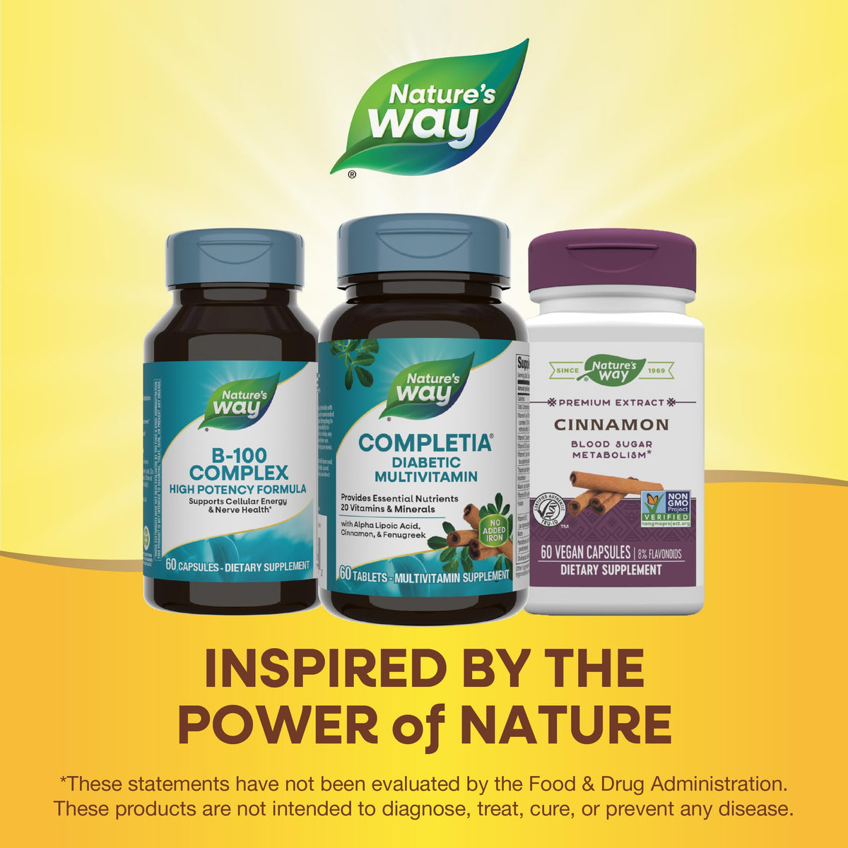 Nature's Way Completia Multivitamine Diabétique 60 Comprimés avec une cuillère de comprimés