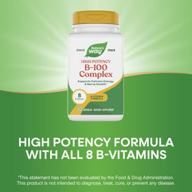 Nature's Way Complexe de Vitamines B-100, 60 capsules, vue de dessus