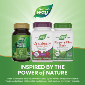 Nature's Way Cranberry 120 capsules sur un fond blanc