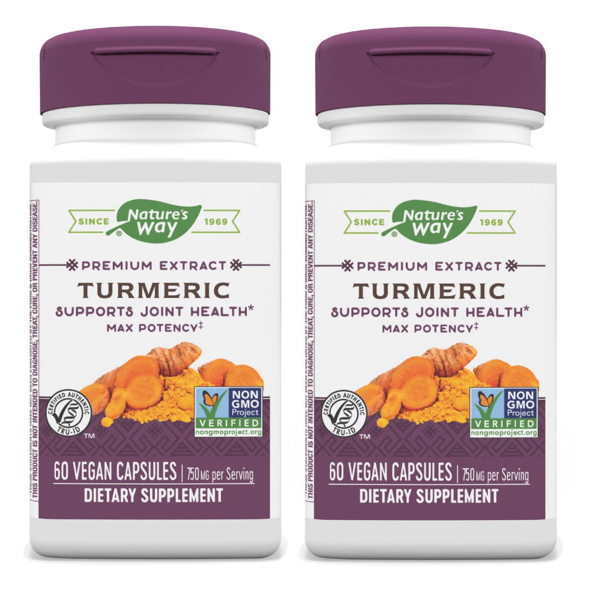 Nature's Way Curcuma Max Potence 60 gélules végétaliennes, vue de face