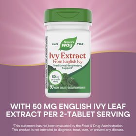 Nature's Way Extrait de lierre anglais 50 mg, informations nutritionnelles
