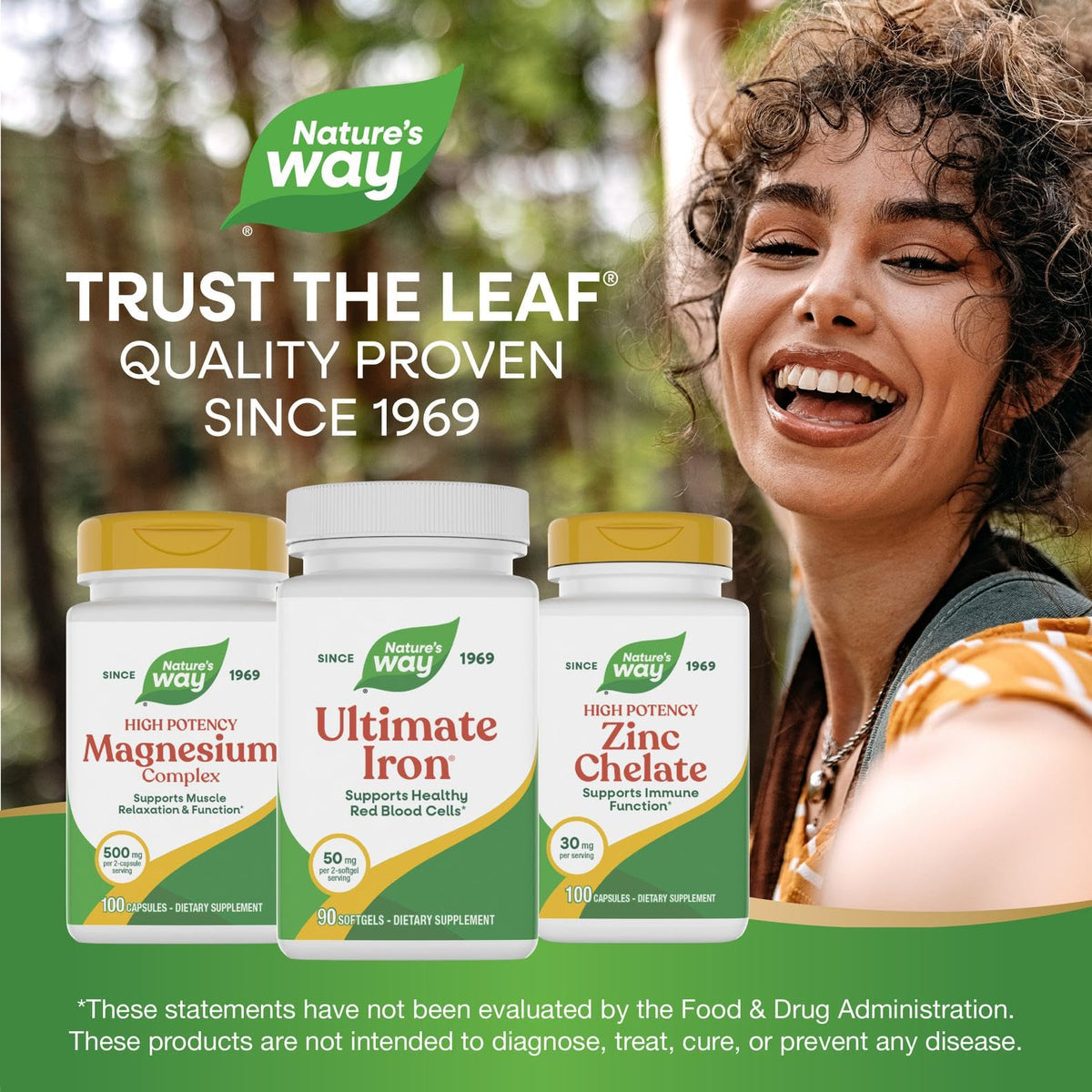 Nature's Way Fer 50 mg 90 gélules - gélules dans une main