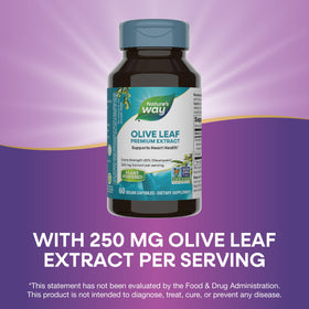 Nature's Way Feuille d'Olive Extrait Premium 250 mg avec ingrédients