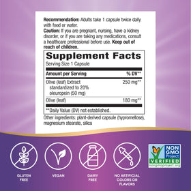 Nature's Way Feuille d'Olive Extrait Premium 250 mg en mise en scène