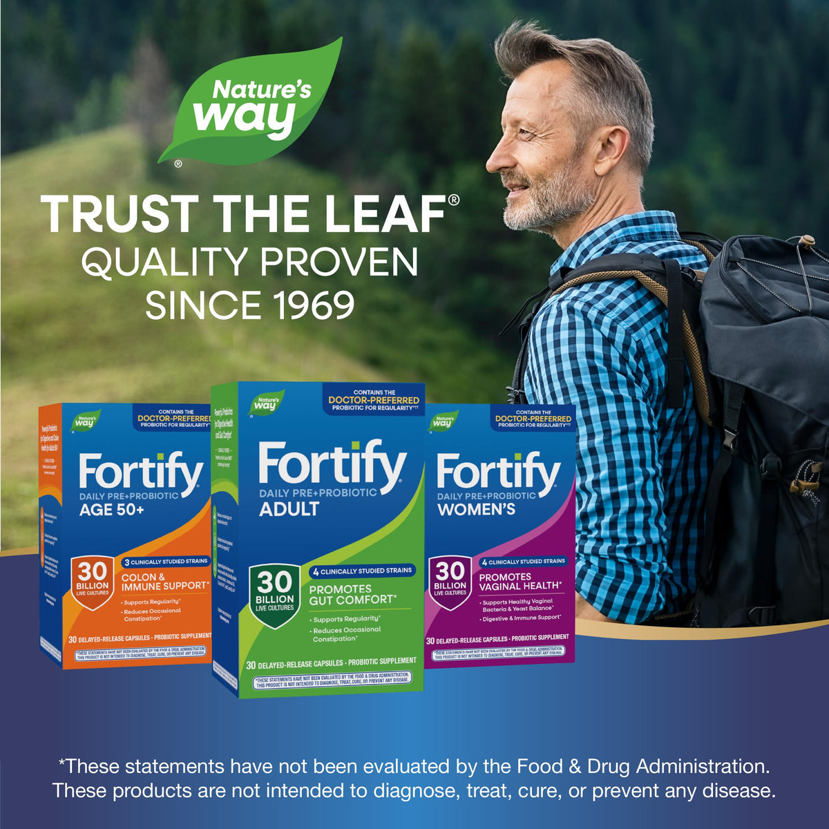 Nature's Way Fortify Daily Pré+Probiotique à côté d'autres compléments