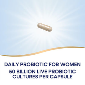 Nature's Way Fortify Optima Probiotique Femme capsules sur une table