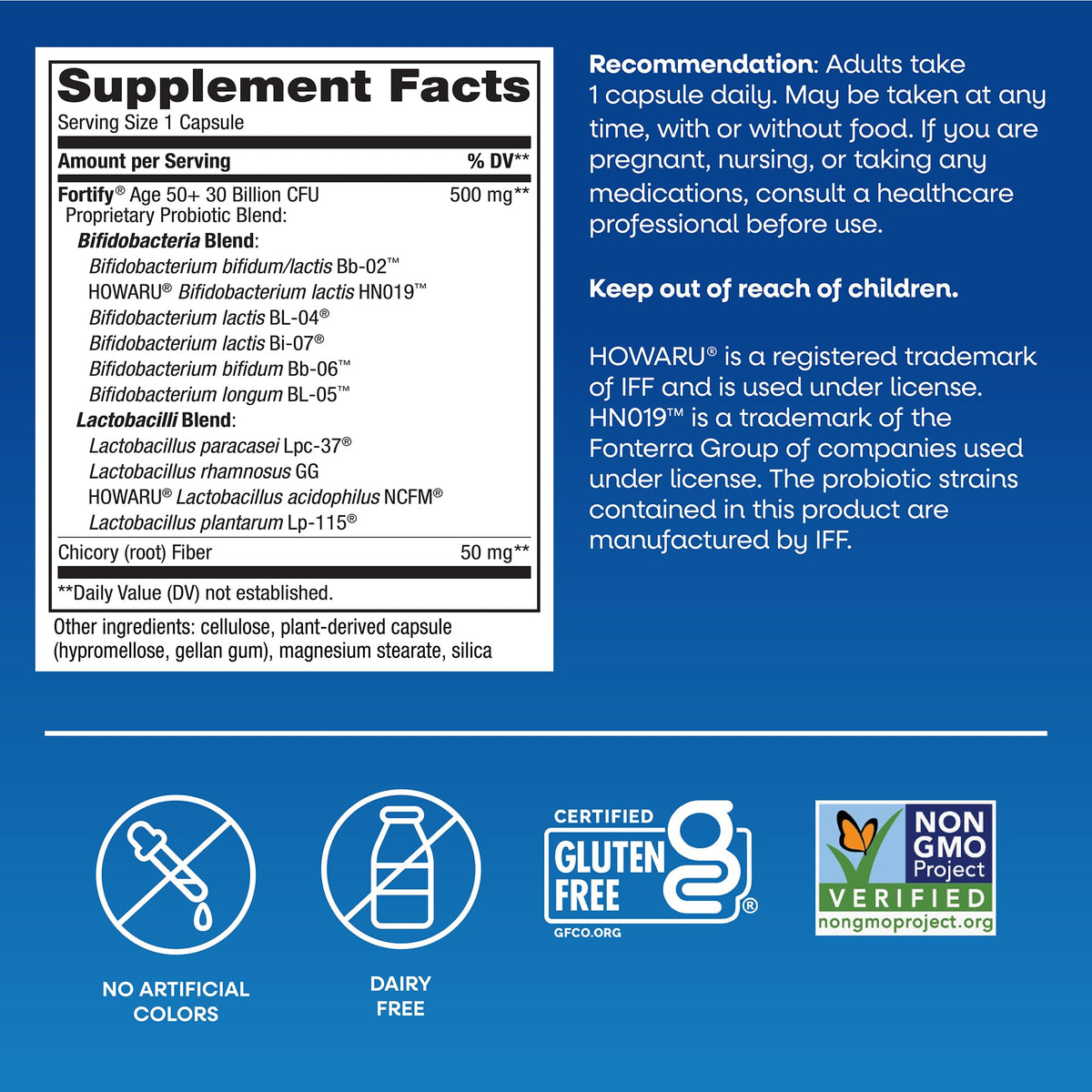 Nature's Way Fortify Pré+Probiotique 30 Milliards capsules sur table