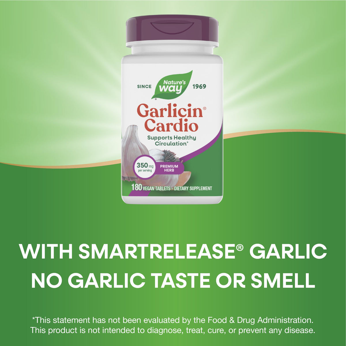 Nature's Way Garlicin Cardio gélules sur un fond blanc