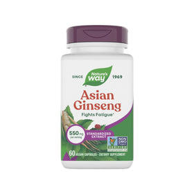 Nature's Way ginseng asiatique extrait standardisé 60 gélules, vue avant