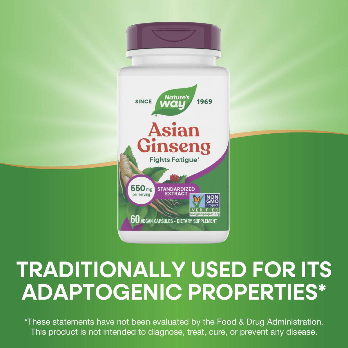 Nature's Way ginseng asiatique gélules ouvertes
