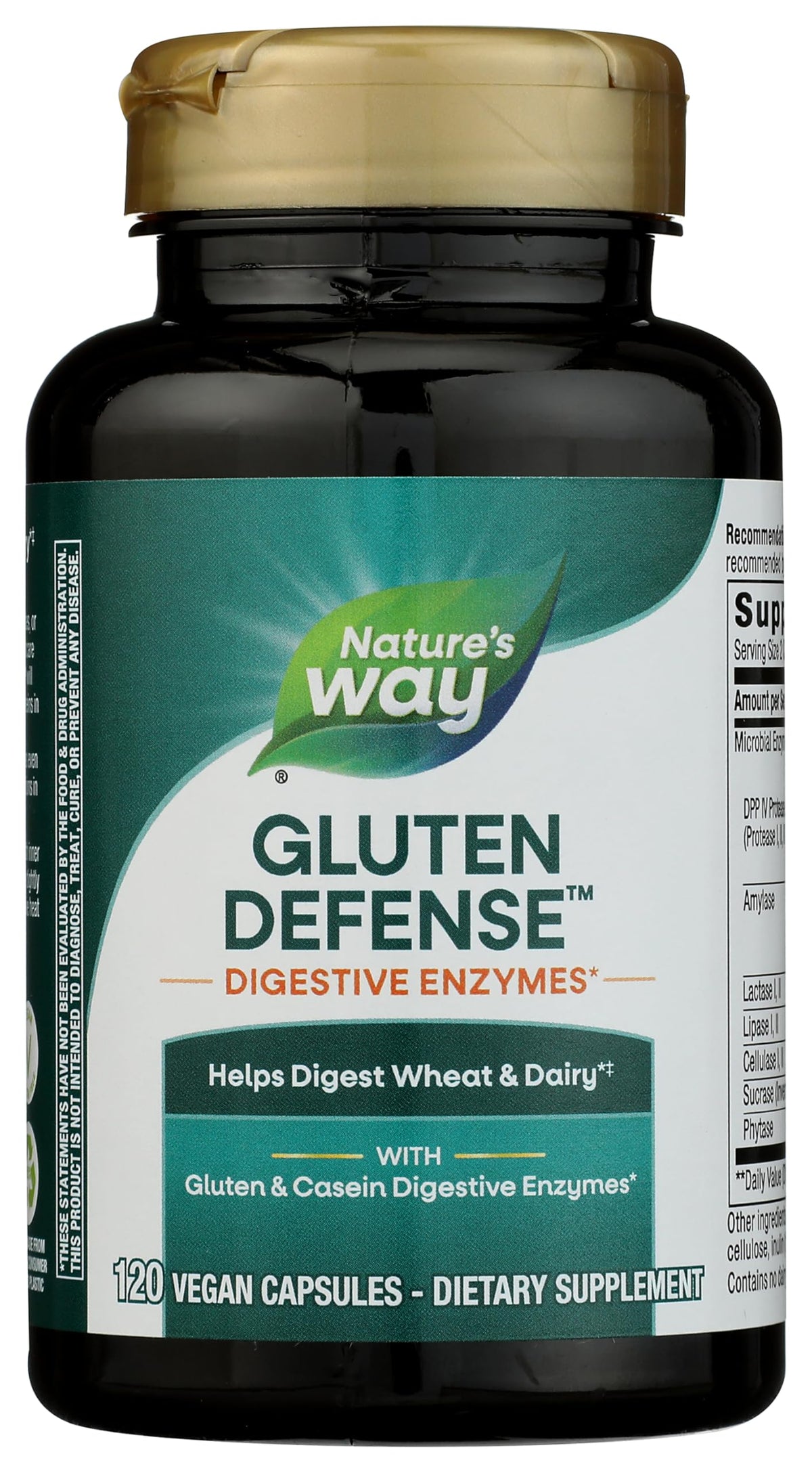 Nature's Way Gluten Defense 120 capsules vue de face