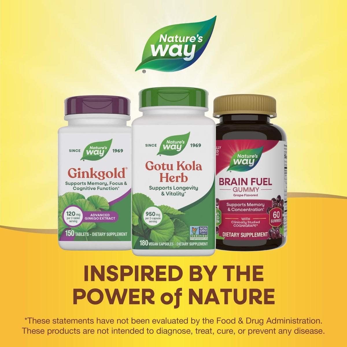 Nature's Way Gotu Kola, mise en scène avec des plantes
