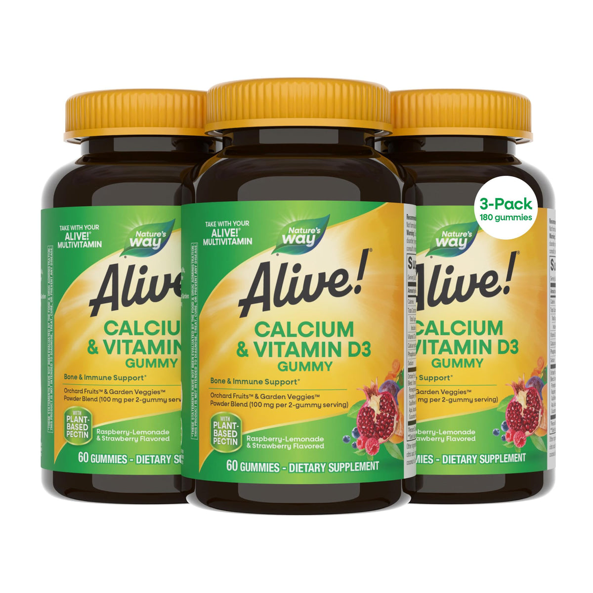 Nature's Way Gummies Calcium et Vitamine D3 60 ct packaging
