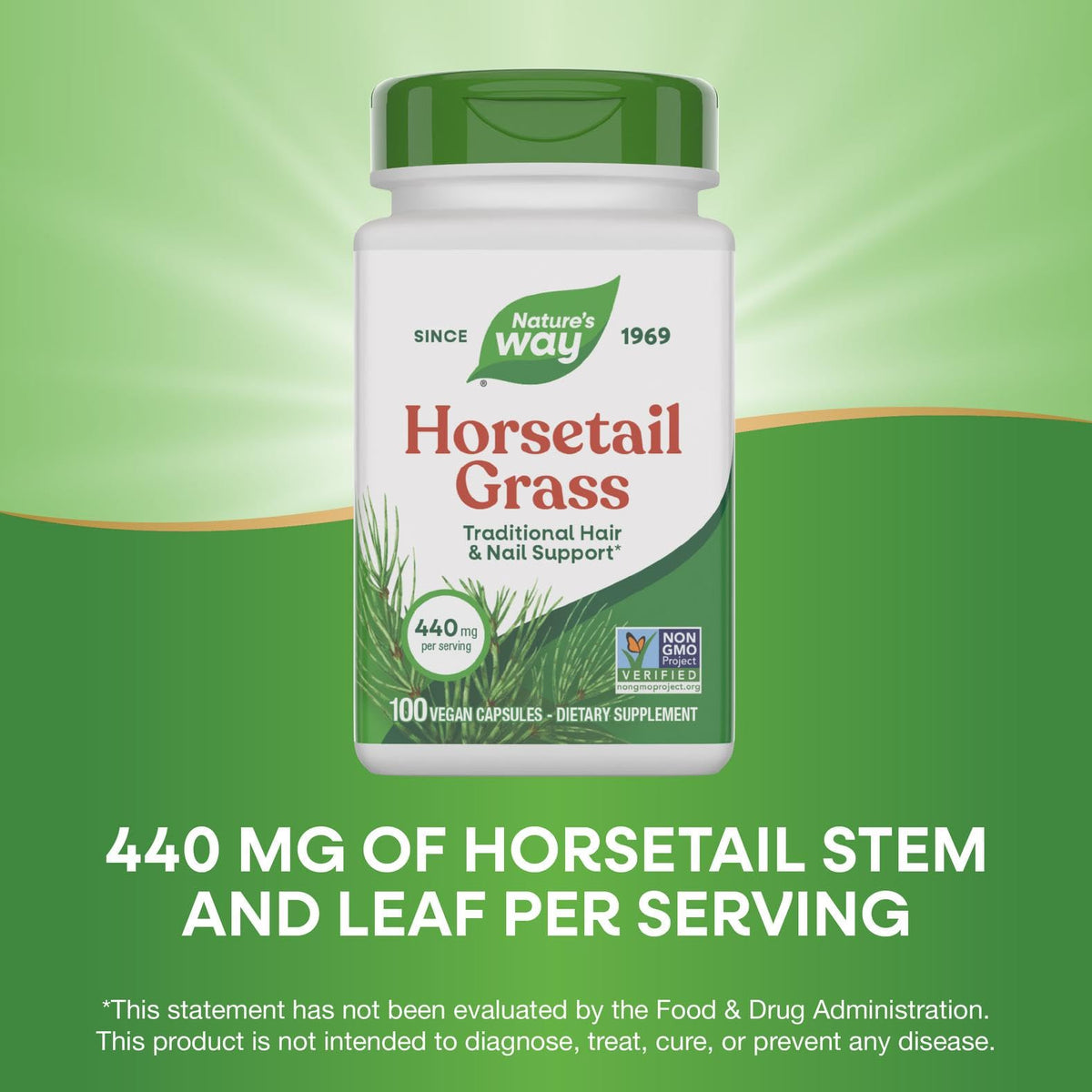 Nature's Way Horsetail Grass 440mg avec des ingrédients naturels