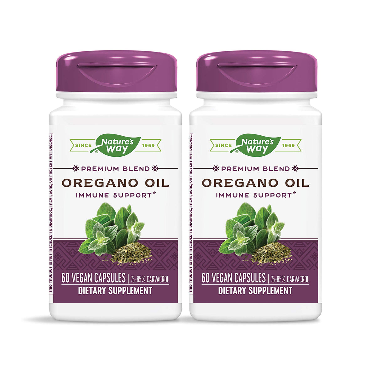 Nature's Way huile d'origan 60 capsules végétariennes vue de face